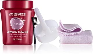 CONNOISSEURS - All-Purpose Jewelry Cleaning Kit | Includes Delicate Jewelry Cleaner Solution and 2 Polishing Cloths