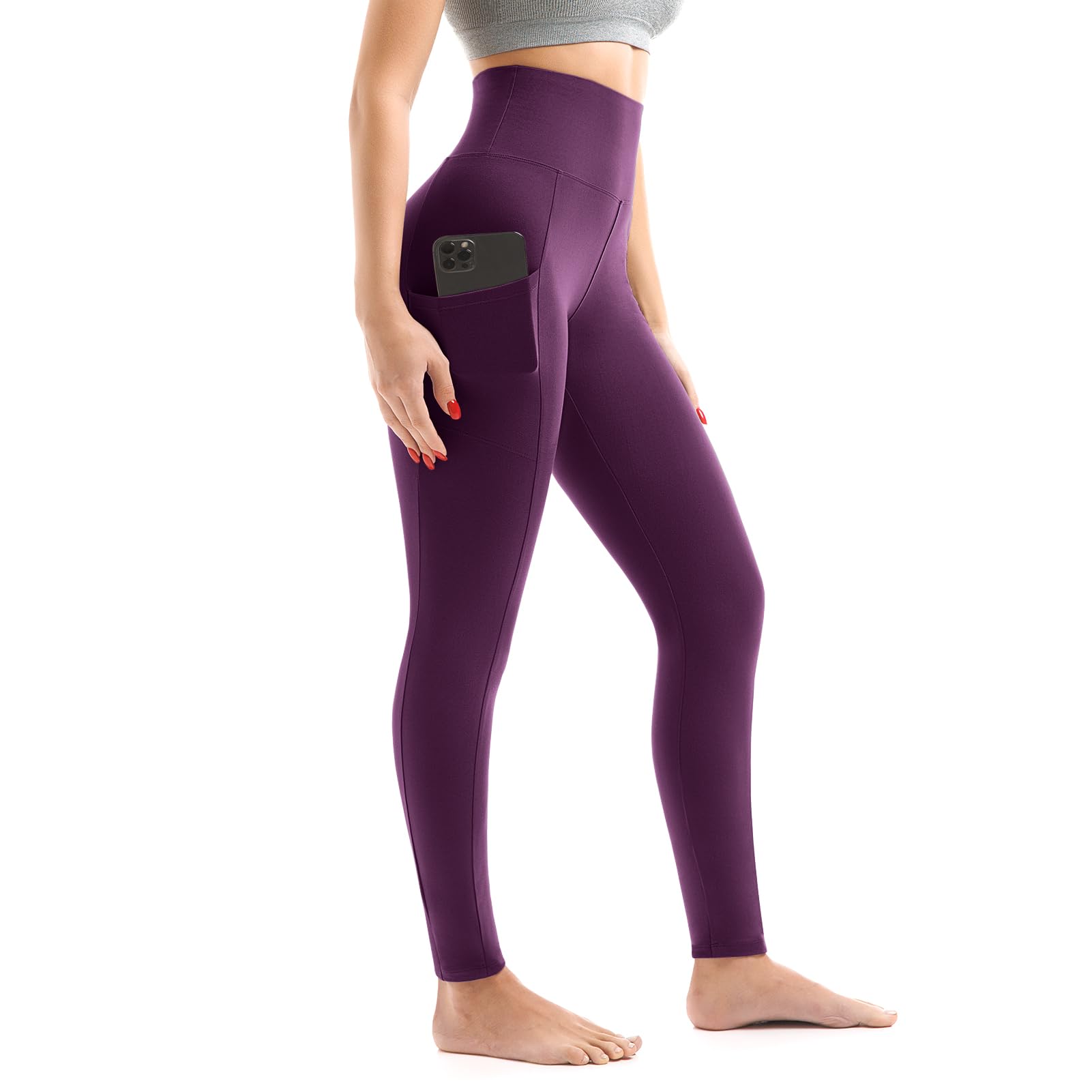 Walifrey Leggings with Pockets for Women High Waist Soft Gym Yoga Workout Leggin