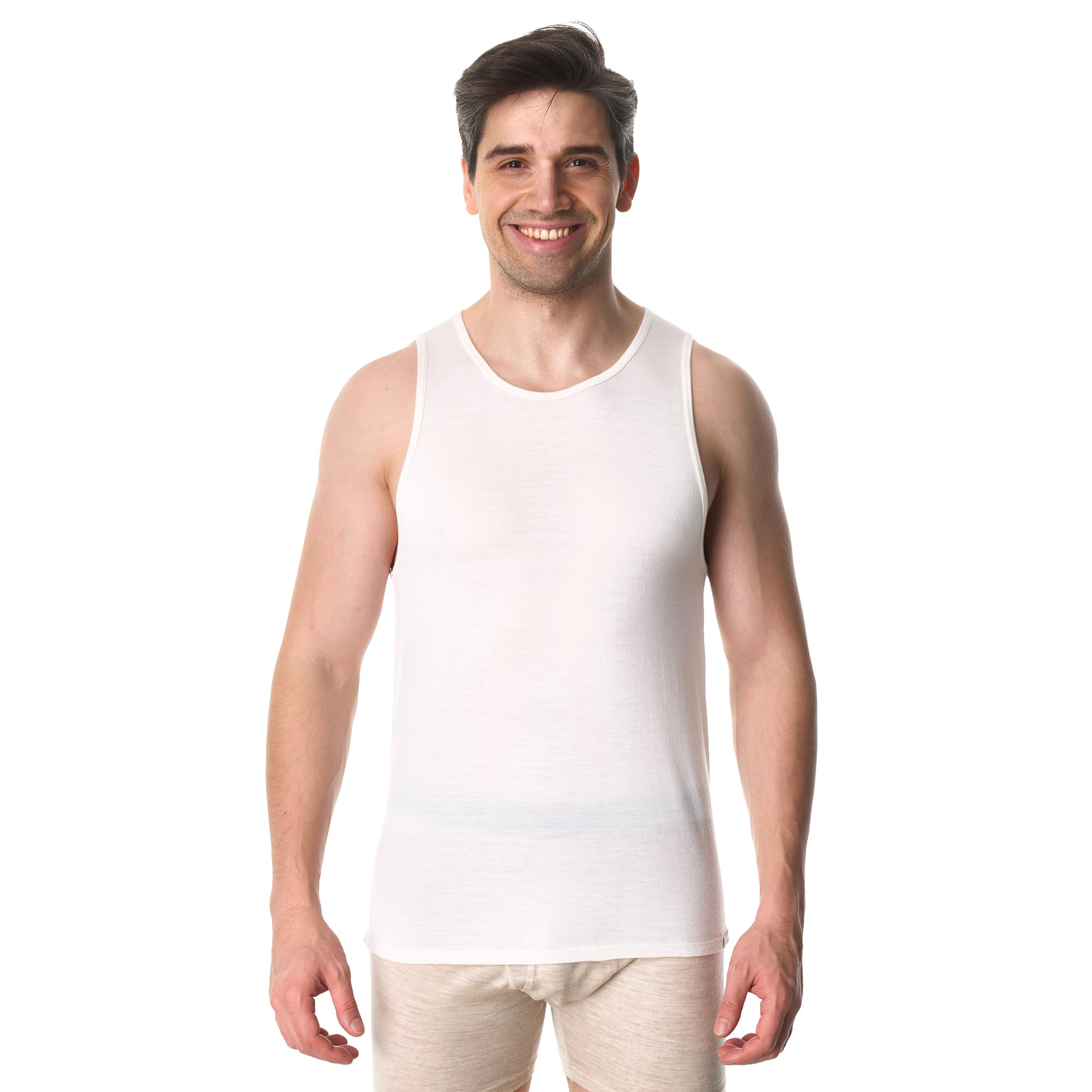 Merino.tech 100% Merino Wool Men Tank Top - Moisture Wicking Base Layer Top