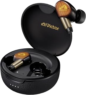 JVC Kenwood Victor WOOD master Wireless Earbuds, Bluetooth Ver.6.0, Sunburst Brown