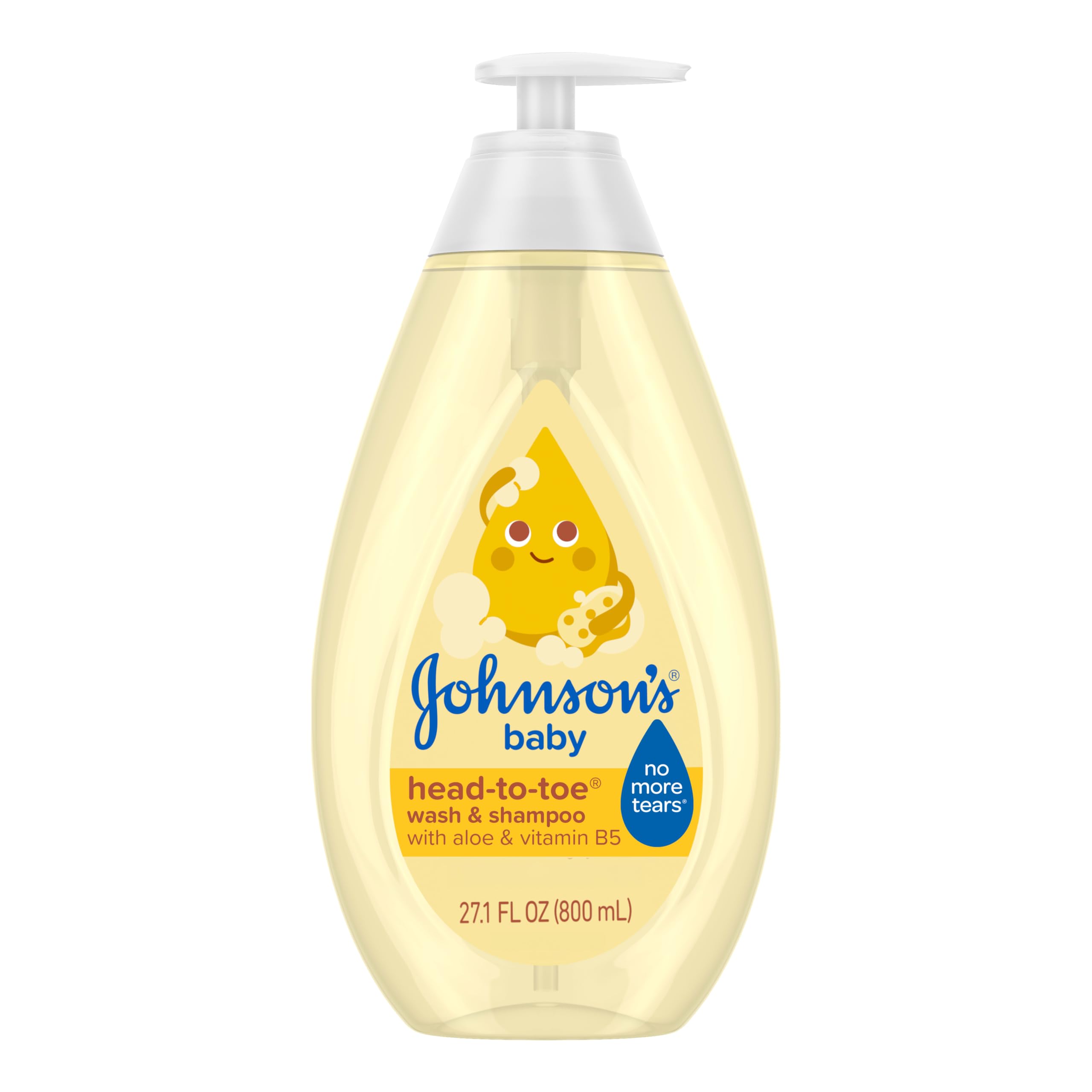 Johnson's Baby Head-to-Toe Wash & Shampoo, Tear Free, 27.1 fl. oz | Aloe & Vitam