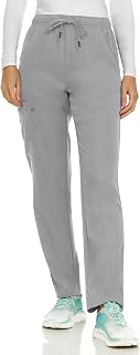 MediChic Straight Leg Scrub Pants for Women, Anti-Wrinkle Women's Medical Scrub Pants, 6 Pockets, 4-Way Stretch