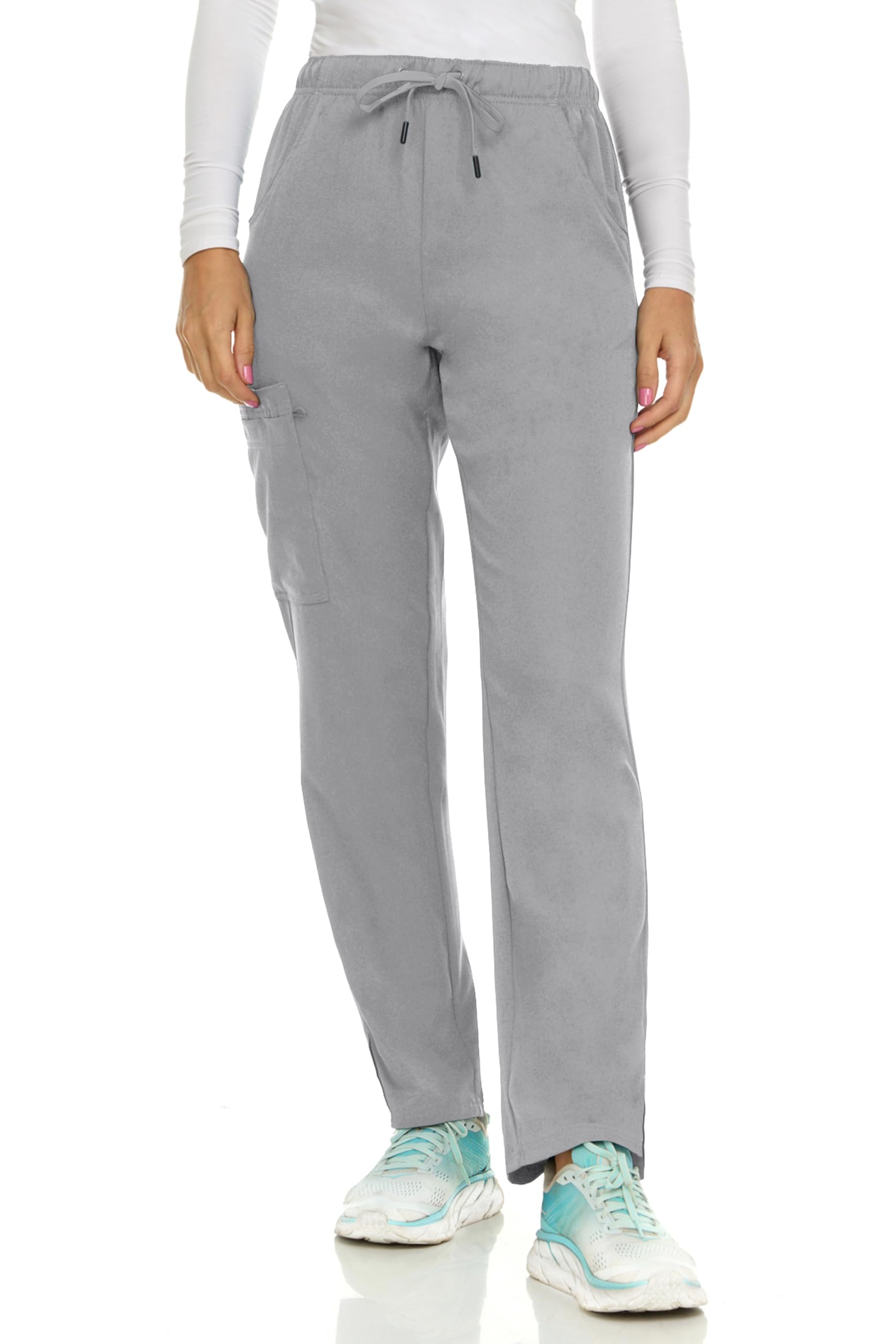 MediChic Straight Leg Scrub Pants for Women, Anti-Wrinkle Women's Medical Scrub 
