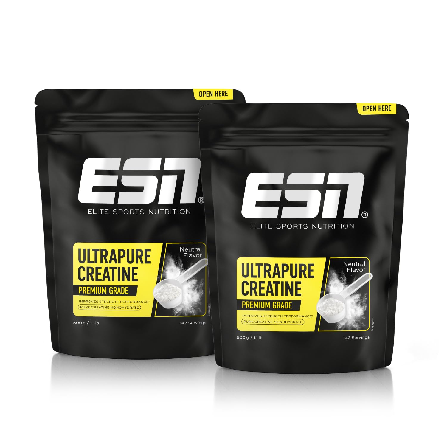 ESN Ultrapure Creatine Monohydrate, 2 x 500 g, 284 Portionen