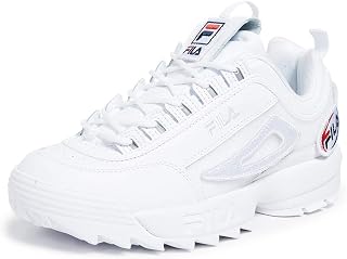 Fila Mens Disruptor II Patches Leather Trainers Sneakers