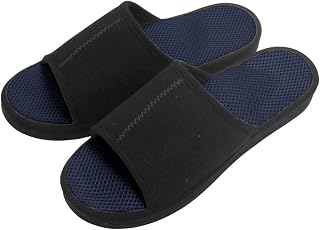 Alpha Health Slippers, Foot Point, Mega Press, Men's Fumipa, Navy (Hard Type), 9.8 - 10.6 inches (25.0 - 27.0 cm), Mesh Material
