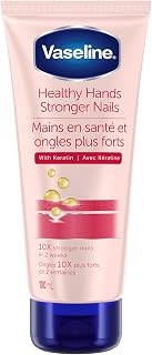 Vaseline Healthy Hands Stronger Nails Hand Lotion with Keratin, 100mL | Microdroplets of vaseline jelly, keratin enriched, intensive care hand cream for soft hands, 10X stronger nails in two weeks