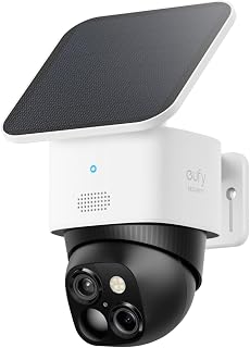 eufy Security SoloCam S340, 3K Dual-Lens Solar Security Camera (Renewed) | 360° Coverage, Pan & Tilt, No Blind Spots, AI Detection & Tracking, Color Night Vision, No Monthly Fee, Built-in 8GB