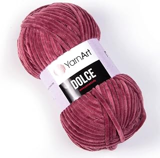 Yarn Art Dolce Yarn 100% MicroPolyester Velvet Blanket Amigurumi Super Bulky :6 Baby Chenille Yarn (1 Skein) (751)