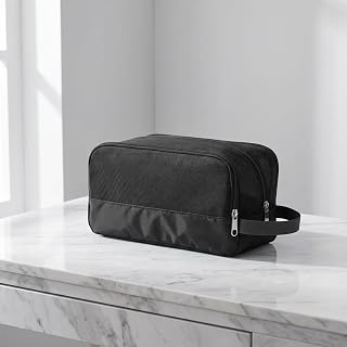 Toiletry Bag for Men Hanging Waterproof Shaving Bag Small Toiletry Bag for Travel, Black/White, Small, Toiletry Bag