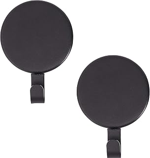 Haute Decor Attract Magnetic Wreath Hanger (Black Matte, Set of 2 Magnets) - for 2 Metal Doors/Surfaces or 1 Single-Pane Glass Door/Window - Holds up to 10lbs.