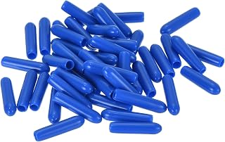 Generic 50pcs Rubber End Caps 2.5mm ID Vinyl Round Tube Bolt Cap Cover Screw Thread Protectors Blue, 0.1 inch