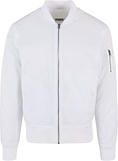 Urban Classics Men's Basic Bomber Jacket, Bomber Jacket, Aviator Jacket with Patch Pocket and Zip on the Arm in Various Colours, Sizes S-5XL