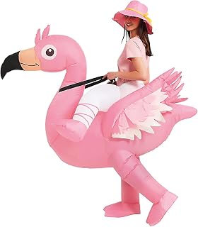 AirSuit® Pink Flamingo Inflatable Fancy Dress Costume | Adult Size 160 to 190cm | Made of Highly Durable Polyester | Inflation System Included | Giant Animal | OriginalCup