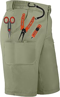 Palmyth Men's Fishing Short Quick Dry 10.5” Sun Protection UV UPF 50+ Cargo Shorts Water Resistant for Saltwater Freshwater