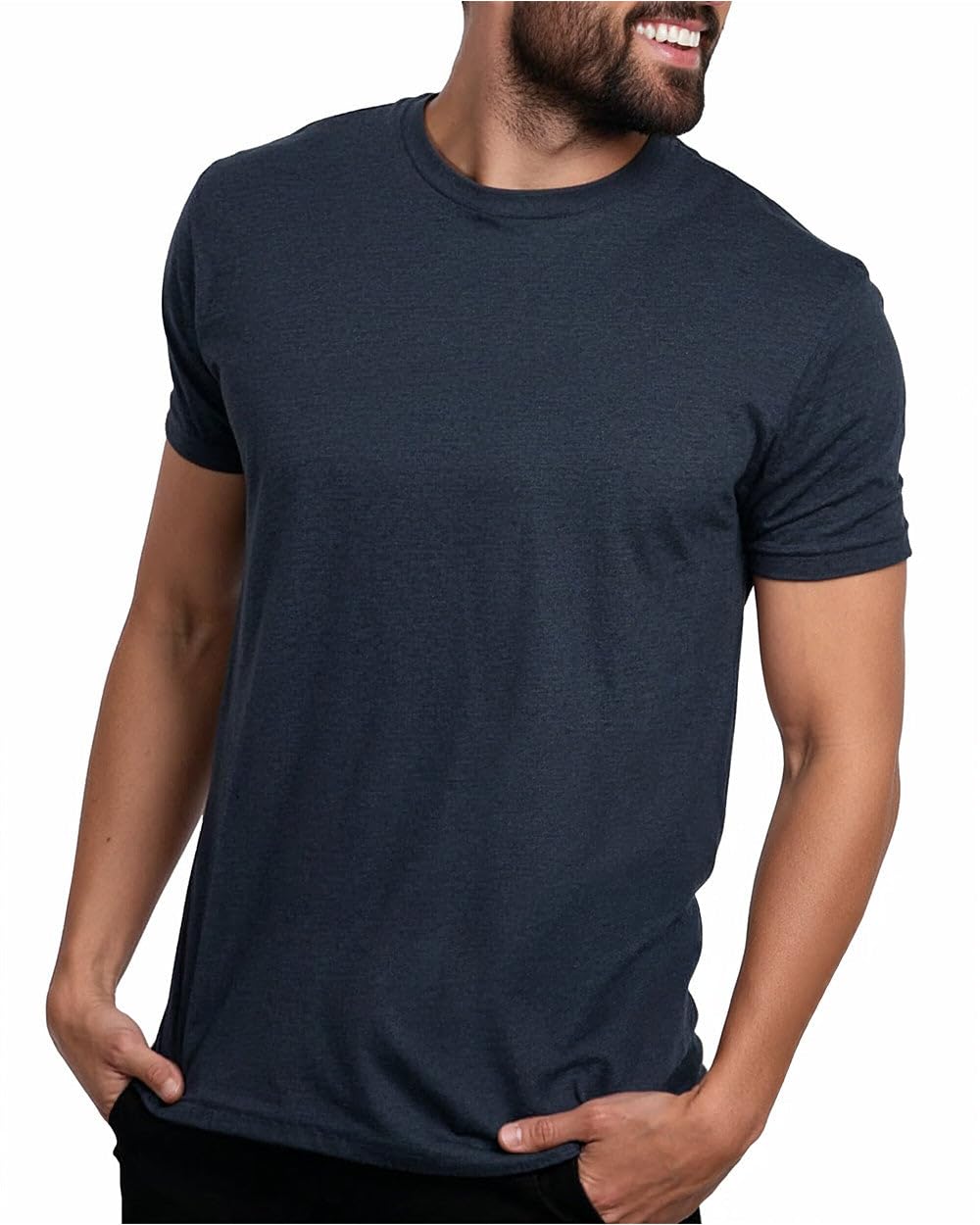 Mens T Shirts Soft Cotton Crew Neck Athletic Fit Casual Tees S-4XL
