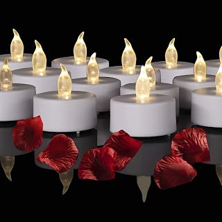Hanzim Battery Operated LED Tea Lights Flameless Electric Candles 24PACK | Realistic and Bright Holiday Gift Long Lasting 200Hours for Halloween Christmas Festival Celebration Table Decoration