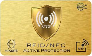 Protection Anti RFID/NFC Protection Carte bancaire sans Contact, Le Portefeuille est entièrement protégé, Carte de crédit, Cartes Bleues, Passeport. Blocage RFID (1 Carte)