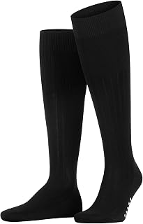 FALKE Men's Milano Long Socks Breathable Sustainable Organic Cotton Scotland Thread Thermo-Active Sole Flat Stitching No Pressure On High Toe Ribbed Fine 1 Pair