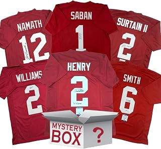 Autographed/Signed Alabama University College Football Jersey Mystery Box with PSA JSA or Beckett COA