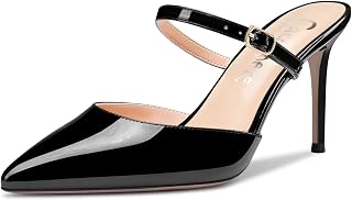 Castamere Women's High Heel Pointed Toe Slip-on Slingback Wedding Sandals Dress 8.5 CM Heels Shoes