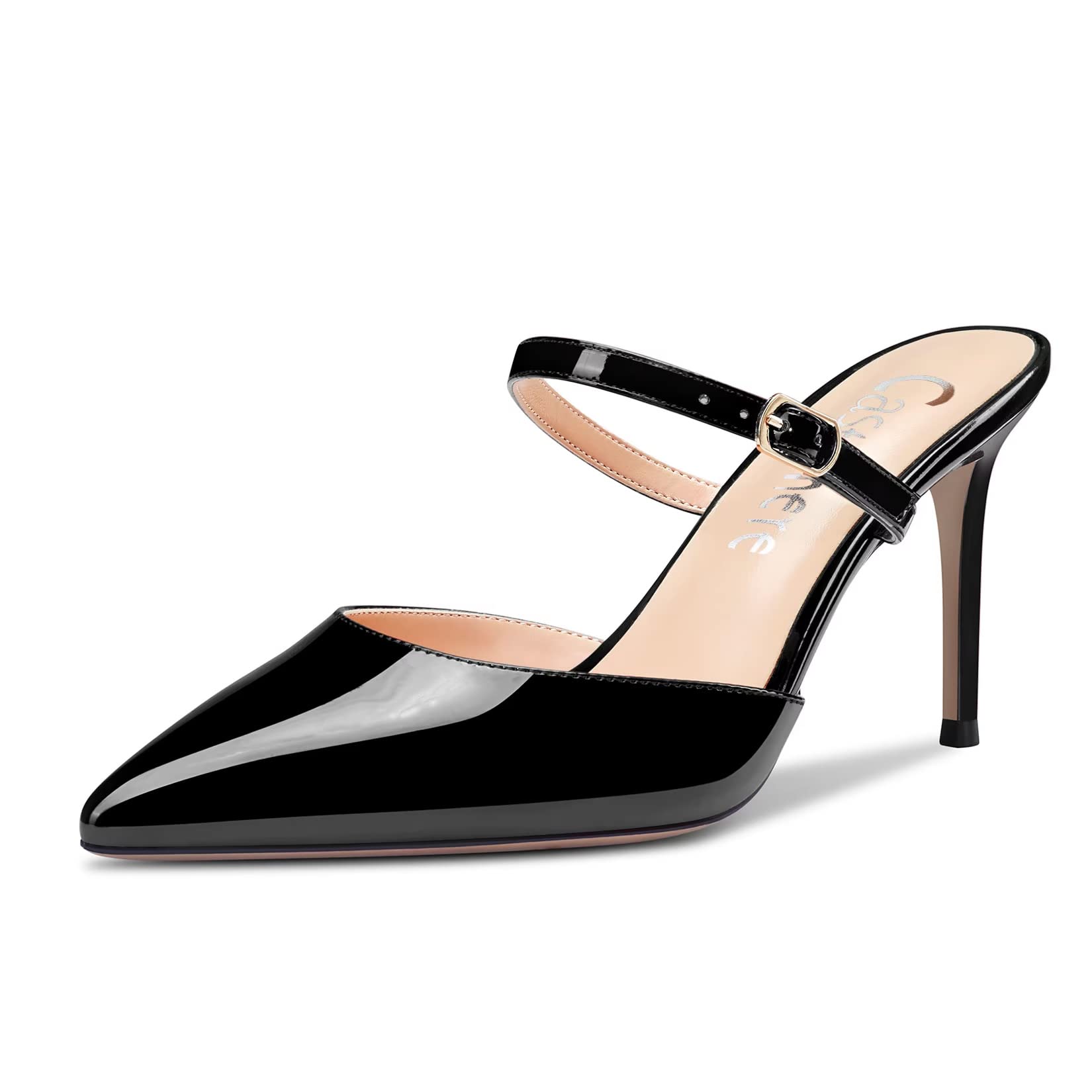 Castamere Women's High Heel Pointed Toe Slip-on Slingback Wedding Sandals Dress 