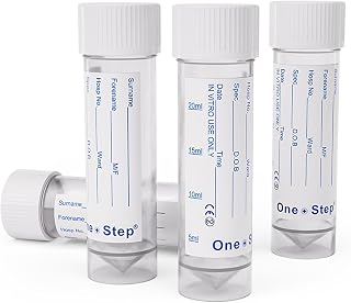 15 Urine Sample Bottles Specimen Pot Graduated Container with Lid & Label 30ml