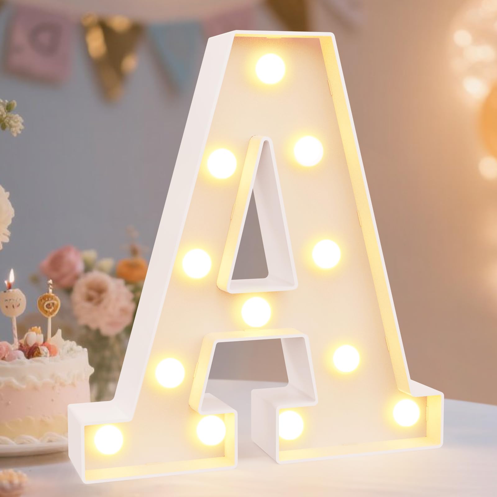 Pooqla LED Marquee Letter Lights Sign, Light Up Alphabet Letter for Home Party W