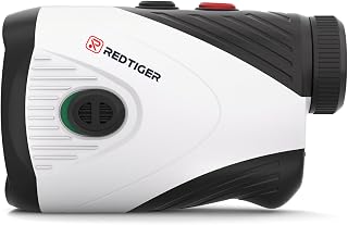 REDTIGER 1200 Yards Golf Range Finder with Slope, 7X Magnification | Fast Flag-Lock Vibration, Magnetic Strip, IP54 Water Resistant, Rechargeable Battery, GolfVue Series 1