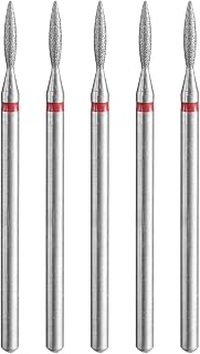 HARFINGTON 5pcs 200-230 Grits Diamond Grinding Bit 1.6mm Oval Head 2.35mm Shank 8mm Length Stone Sanding Drill Bits Rotary Tool for Ceramic Glass Nails Grinding Polishing