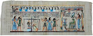 Original Egyptian Papyrus Made and Hand Painted in Egypt The Final Judice Hunefer's Papyrus 35 x 80 cm