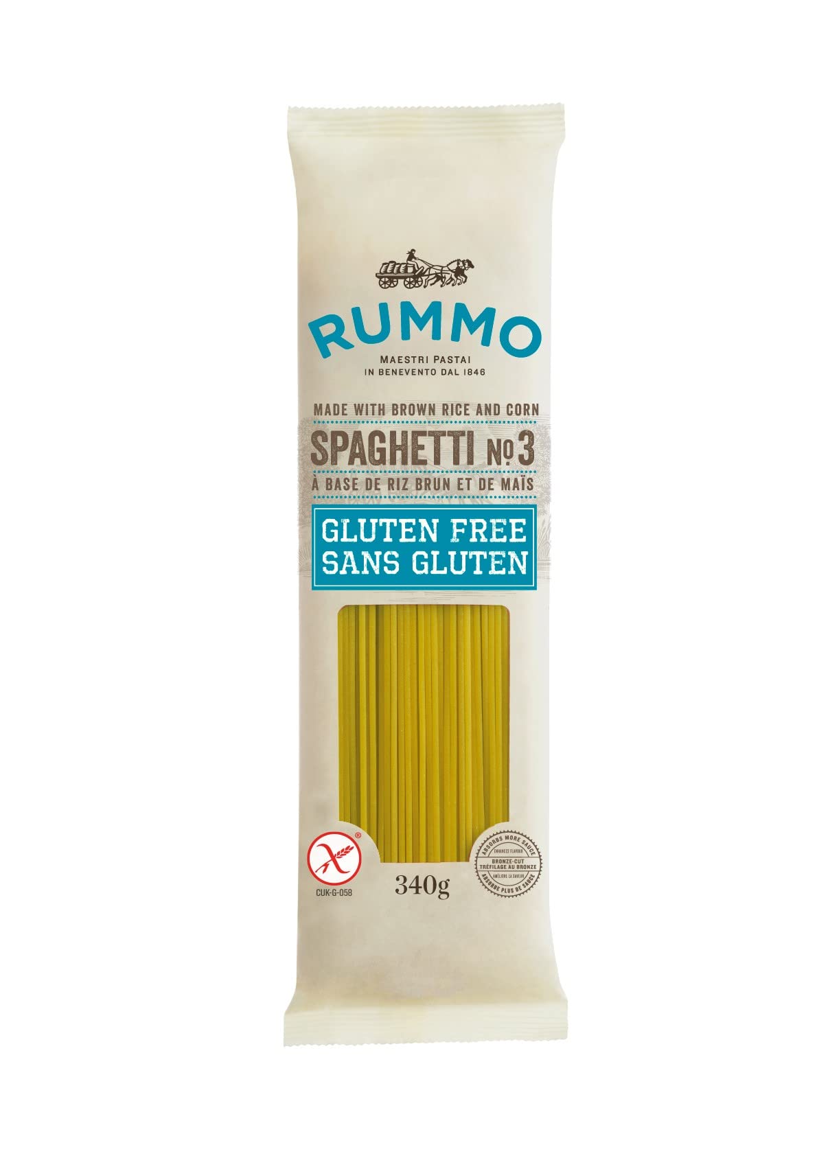 Rummo, Gluten Free Spaghetti No. 3, Authentic Italian Pasta Made with Brown Rice