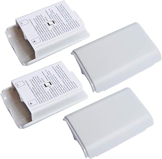 4X Battery Pack Cover Shell Case for Xbox 360 Wireless Controller (White)