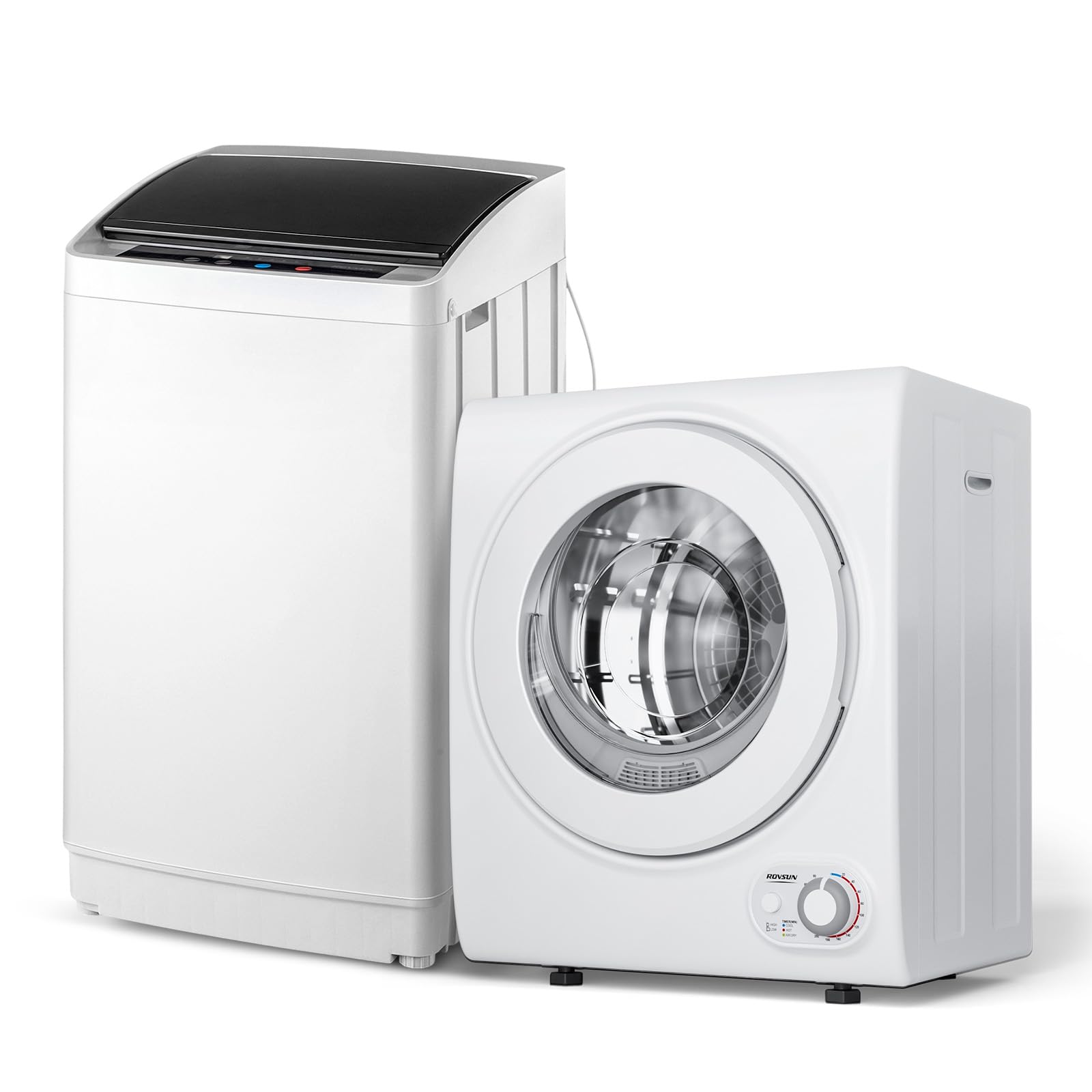 ROVSUN 17.8LBS Full Automatic Washing Machine and 1.5CuFt Portable Clothes Dryer
