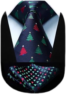 HISDERN Christmas Necktie Square Set, Men's, Branded Product, Present, Necktie Set, 40 Patterns, Funny, Christmas Accessory, Men's Gift, Christmas Tie Will be delivered next day as soon as possible)