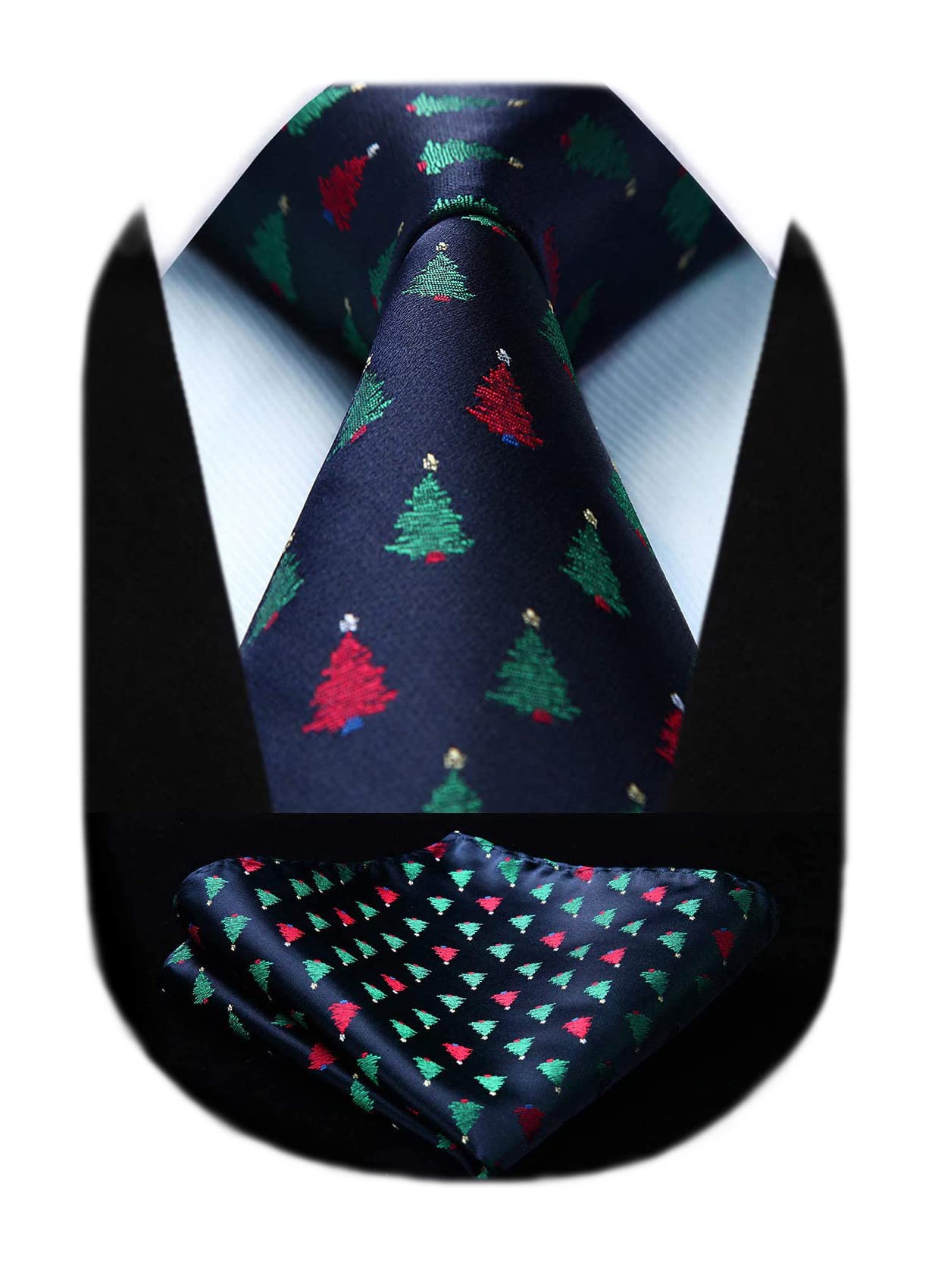 HISDERN Christmas Necktie Square Set, Men's, Branded Product, Present, Necktie S