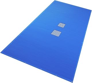 VOUNOT Lona para Piscina Rectangular 10 x 5 m, Cubierta Protectora PE de 160 g/m² con Red Central de Drenaje, Funda de Piscinas Anti-UV con Ojales Cada 100 cm, Azul-Gris