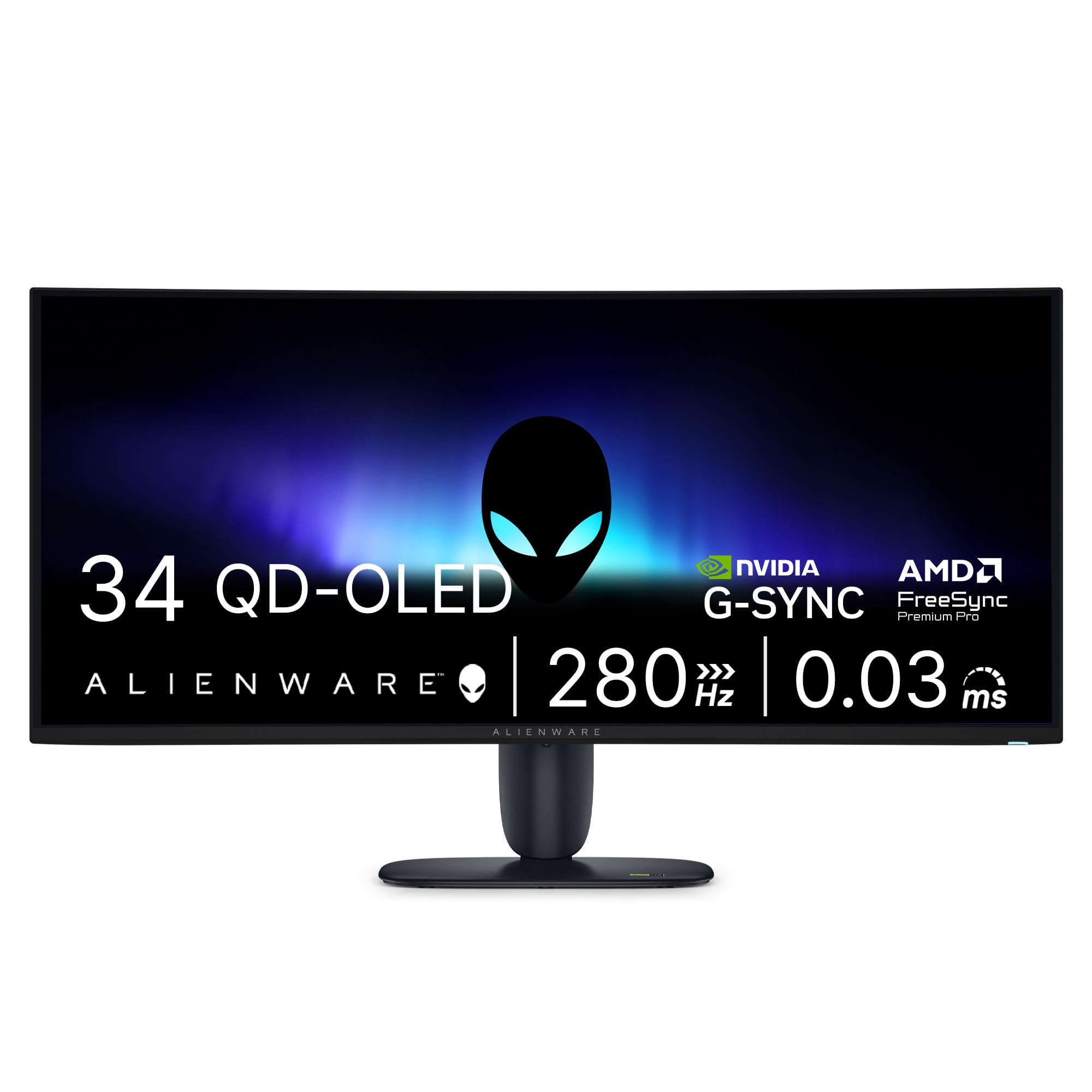 Alienware 34 Gaming Monitor AW3426DW, UWQHD QD-OLED, 280Hz, 0.03ms, G-SYNC | Dis