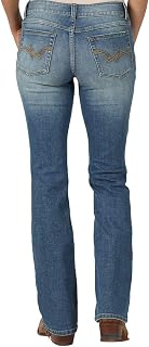 Wrangler Women's Western Mid Rise Stretch Straight Leg Jean