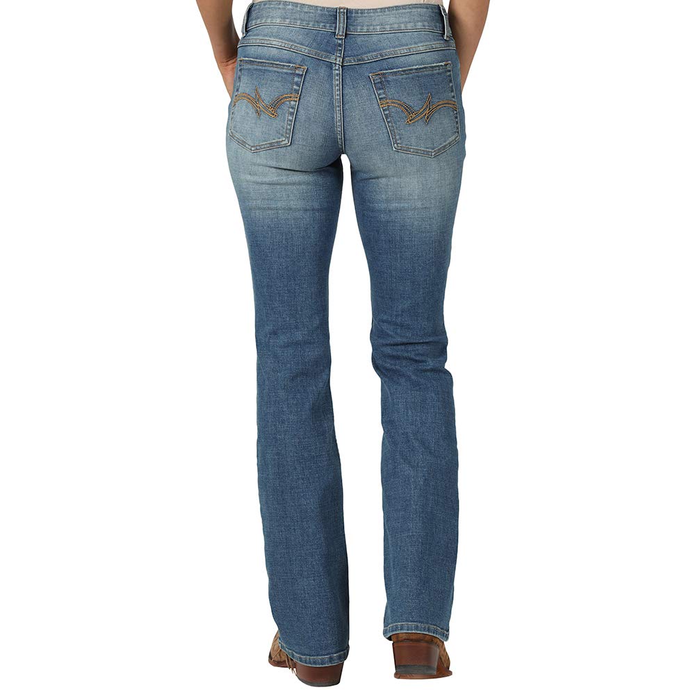 Wrangler Women's Western Mid Rise Stretch Straight Leg Jean