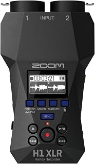 Zoom H1 XLR Handy Recorder with 32-Bit Float, Accessibility, 2 XLR/TRS Locking Combo Inputs, 3.5mm Stereo Jack, Dual AD Converters, for Musicians, Podcasters, Filmmakers, Content Creators, & More