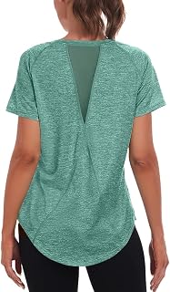 Jlowesun Women's Sports T-Shirts and Tops Short Sleeve, Lightweight Functional Back Sport Sport, Ladies, Round Neck Sports Ladies Suitable for Fitness Running Yoga