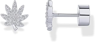 PAVOI Dainty Flat Back Earrings for Women, 14K Gold Plated CZ Stud Piercing