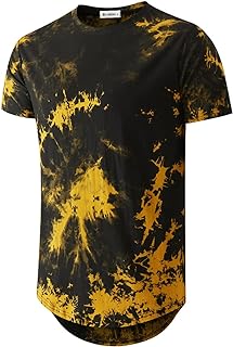 Men's Hip Hop Tie Dye Hipster Curved Hem T-Shirt