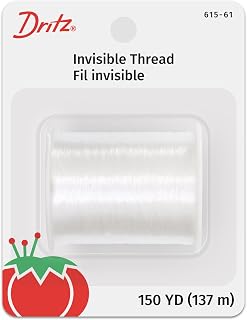 Dritz Invisible Thread, 150 Yards – Clear Thread | Blends Seamlessly with Any Fabric for Quilting, Appliqués, Crafts & Garments, 1 Roll, Clear