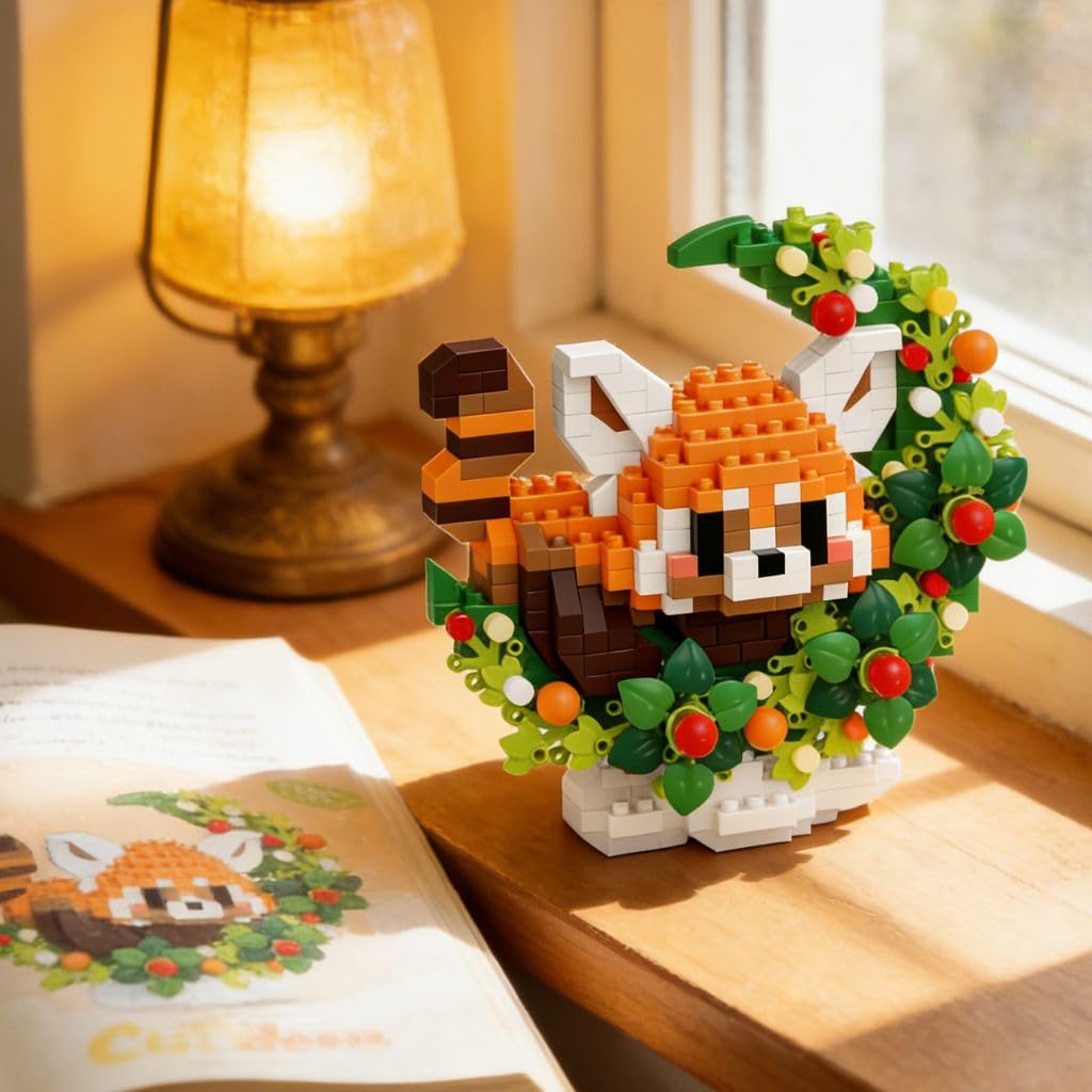 Cute Red Panda Moon Statue 3.6" Collectable Desk Decoration Nature Inspired Birt