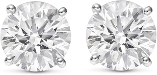 1 to 12 Carat 14K White Gold IGI Certified LAB GROWN Diamond Stud Earrings