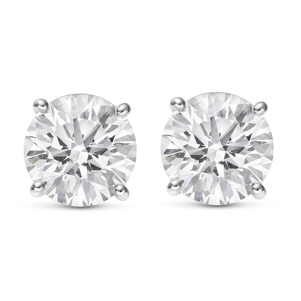 1 to 12 Carat 14K White Gold IGI Certified LAB GROWN Diamond Stud Earrings