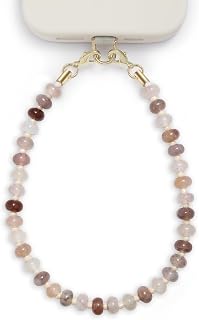 POSADINA Natural Stone Phone Charm, Beaded Healing Phone Wrist Strap, Handmade Cellphone Chain Lanyard with Tether Tab