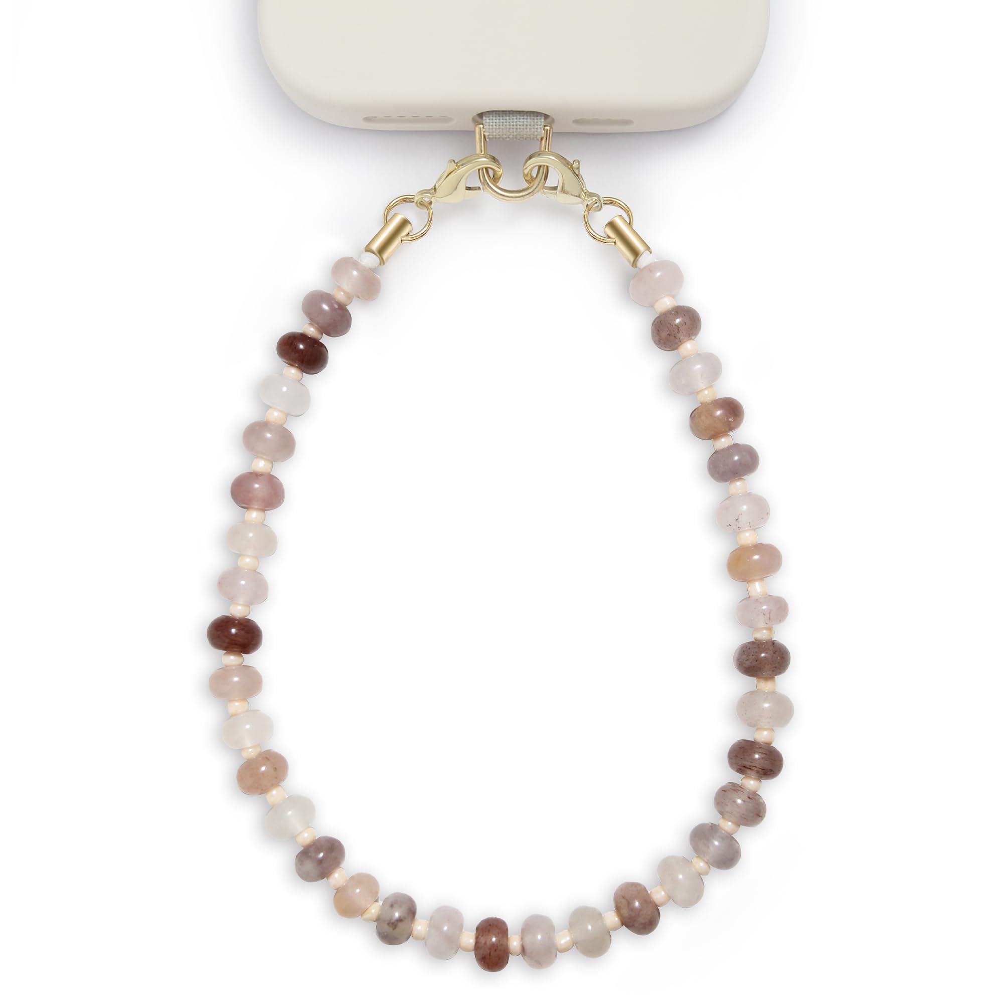 POSADINA Natural Stone Phone Charm, Beaded Healing Phone Wrist Strap, Handmade C